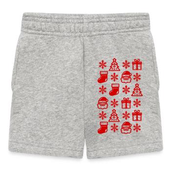 Motif d’icônes de Noël - Short Bébé - gris chiné - Devant