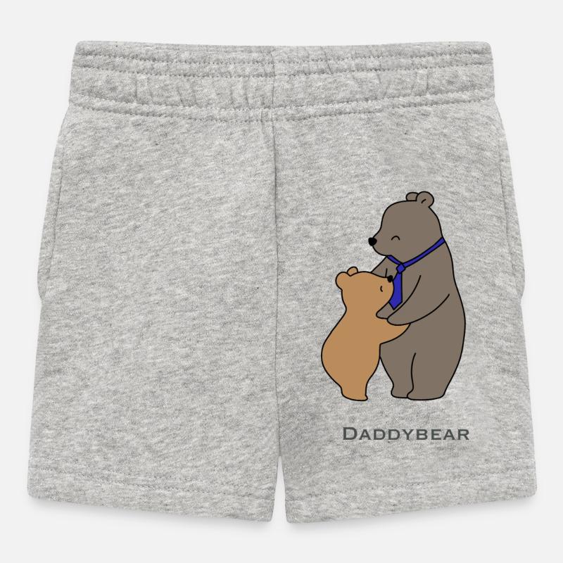 DaddyBear Hug - Baby Shorts - heather grey