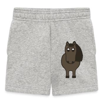Round ball pony - Baby Shorts - heather grey - Front