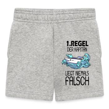 Motorboot Kapitän Bootsführerschein - Baby Shorts - Grau meliert - Vorne