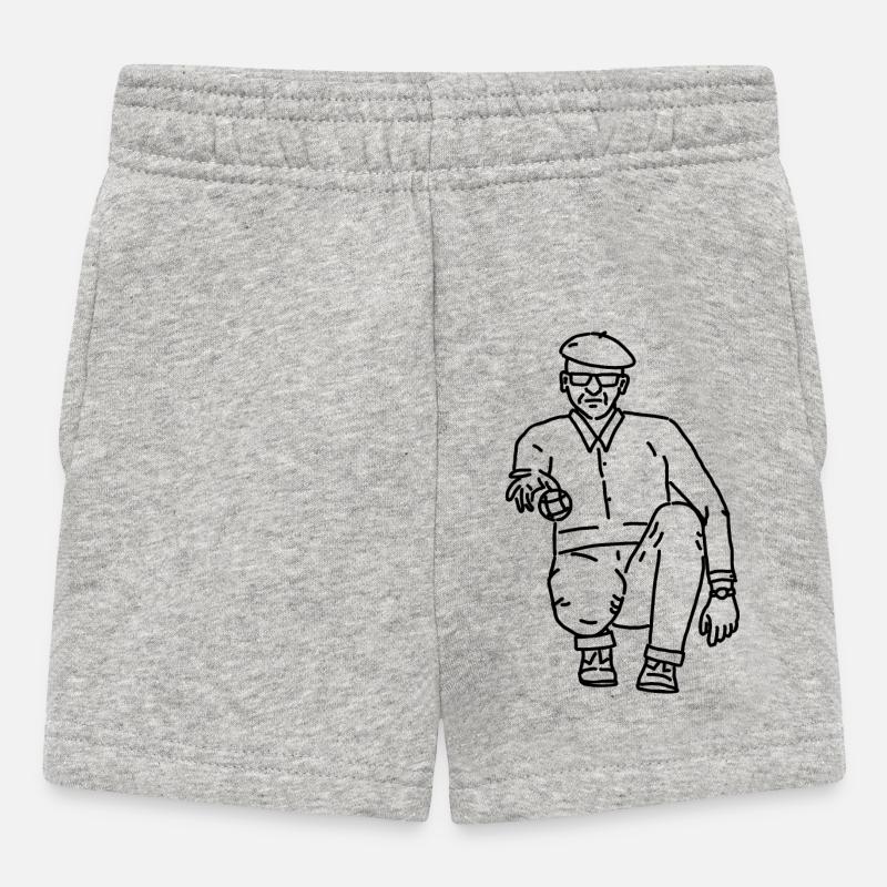 Joueur de pétanque droitier - Short Bébé - gris chiné