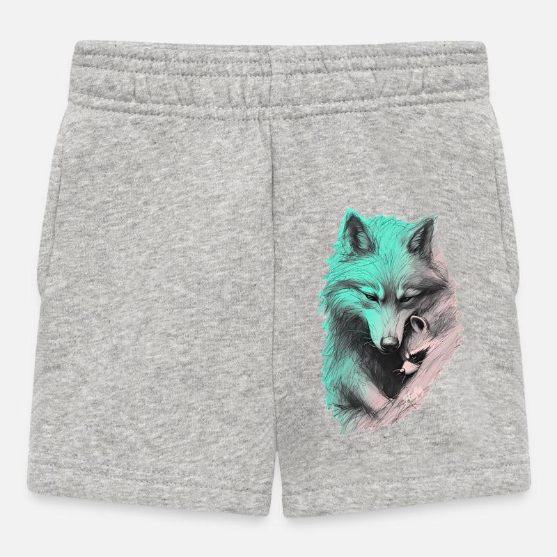 🐺 🦝 Silence Partagé - Short Bébé - gris chiné