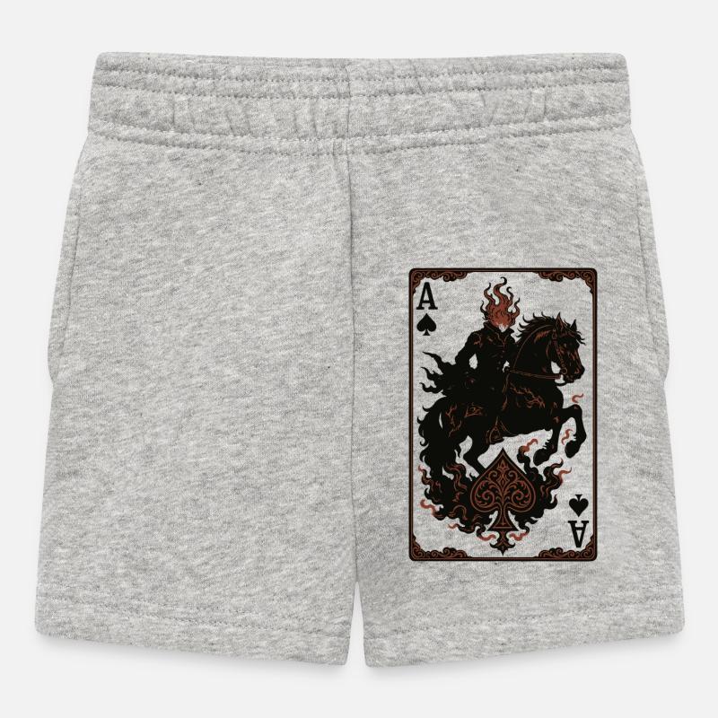 Chevalier enflammé à cheval As de pique - Short Bébé - gris chiné