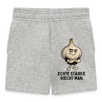Motif végétal ail ail confiant - Short Bébé - gris chiné - Devant