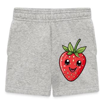 Erdbeere - Baby Shorts - Grau meliert - Vorne