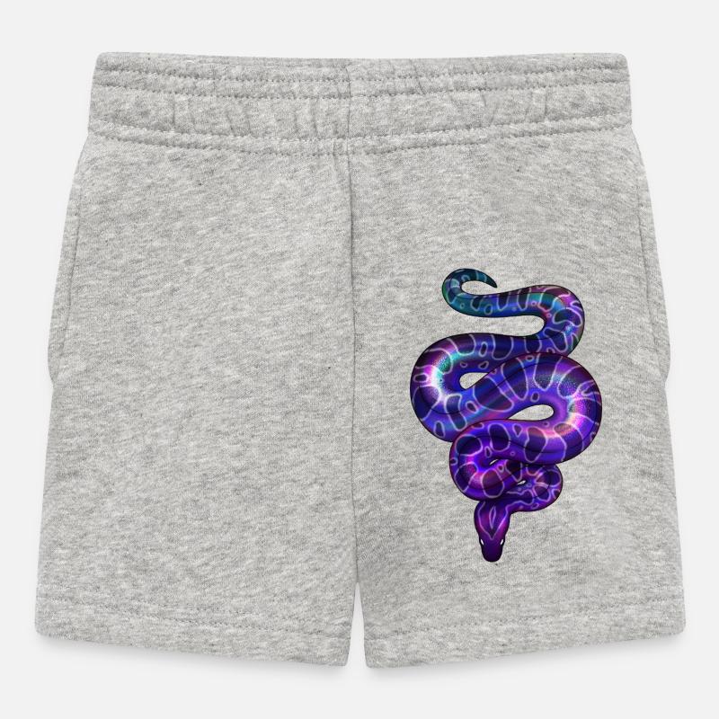 Néon Serpent Violet - Short Bébé - gris chiné