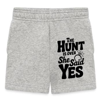 Die Jagd ist vorbei Sie sagte ja - Baby Shorts - Grau meliert - Vorne