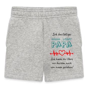 I Confirm Mom Loves Dad - Heartbeat Bodysuit - Baby Shorts - heather grey - Front