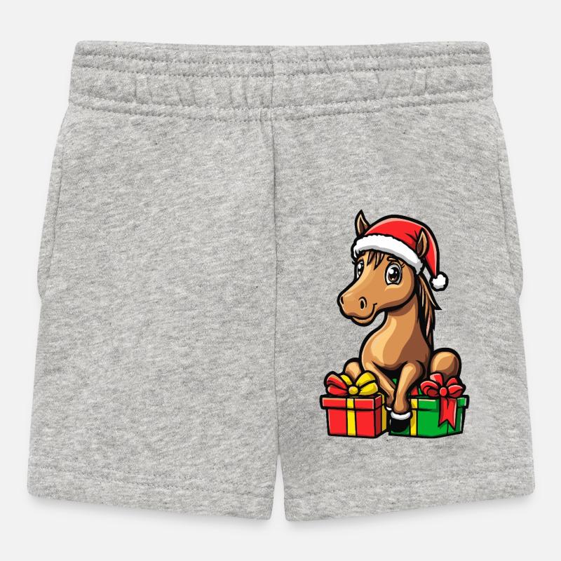 Cadeaux de Noël Cheval - Short Bébé - gris chiné