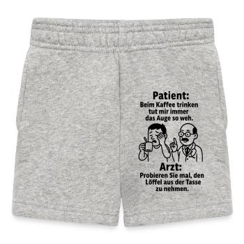 Funny saying drinking coffee - Baby Shorts - heather grey - Front