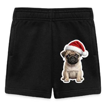 Funny pug in a party mood - Baby Shorts - black - Front