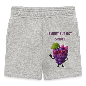 Süß, aber nicht simpel – Traube - Baby Shorts - Grau meliert - Vorne