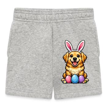 Golden Retriever Goldie Easter Bunny Ears - Baby Shorts - heather grey - Front