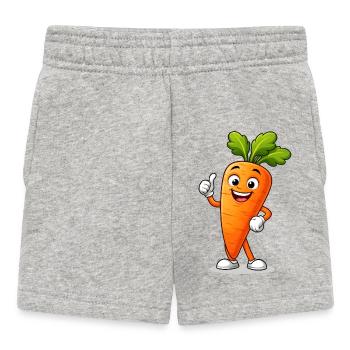 Lustige Karotte Comic Figur mit Daumen - Baby Shorts - Grau meliert - Vorne