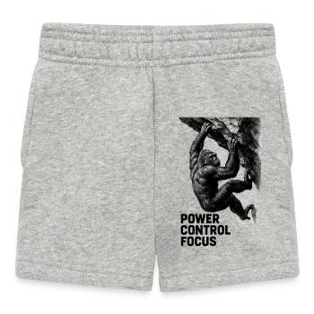 Gorilla Bouldern: Power Control Focus Design - Baby Shorts - Grau meliert - Vorne