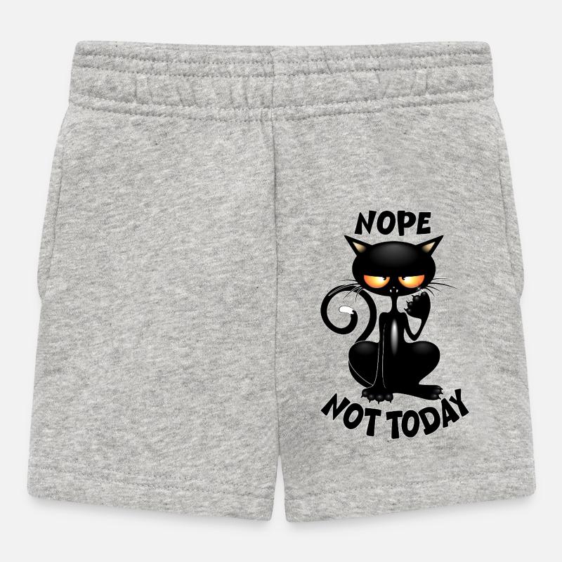 « Non, pas aujourd’hui » humour de mème Black Cat - Short Bébé - gris chiné