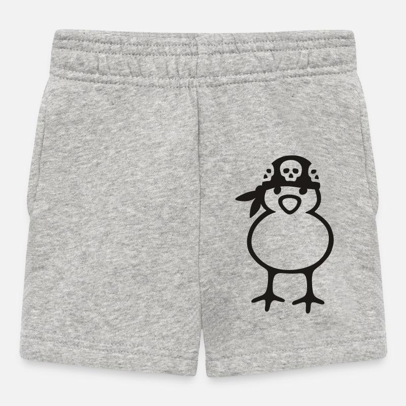 pirate chick - Baby Shorts - heather grey