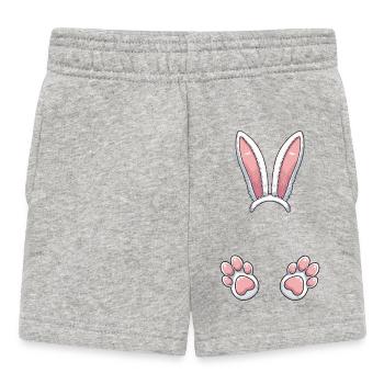 Baby Bunny Rosa - Personalisierbar - Baby Shorts - Grau meliert - Vorne