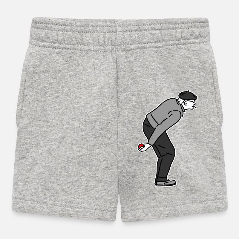 Joueur de pétanque droitier - Short Bébé - gris chiné