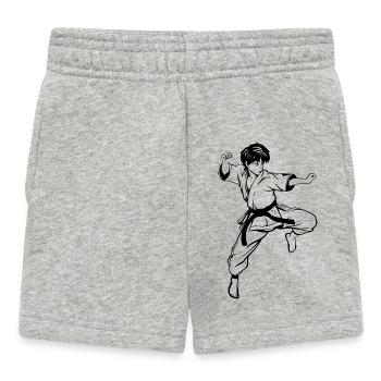 Karate Junge Zeichnung - Baby Shorts - Grau meliert - Vorne