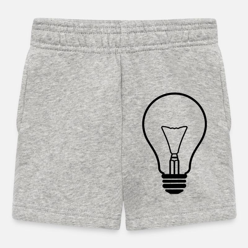 Illuminating Creative Lightbulb Design - Baby Shorts - heather grey