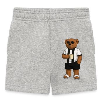 Motif d'ours effrayant avec tasse à café - Short Bébé - gris chiné - Devant