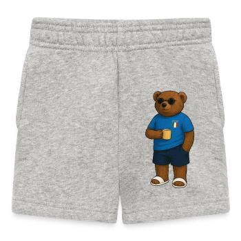 Bear exercise with Italian motif - Baby Shorts - heather grey - Front