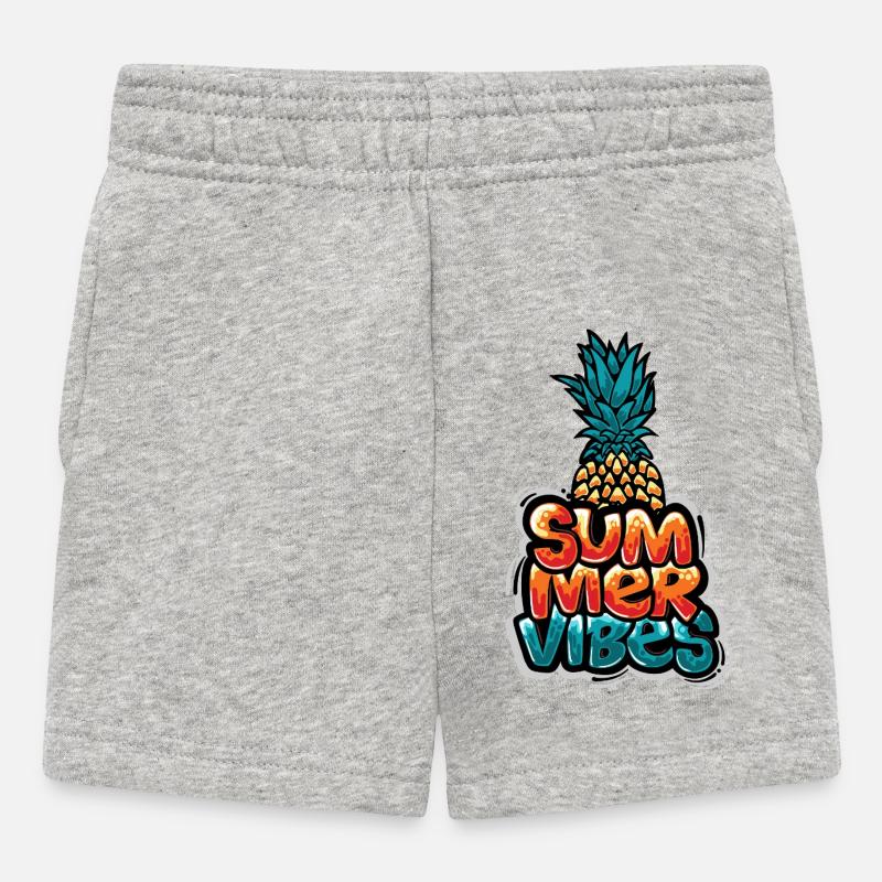 Summer Vibes Pineapple Design - Short Bébé - gris chiné