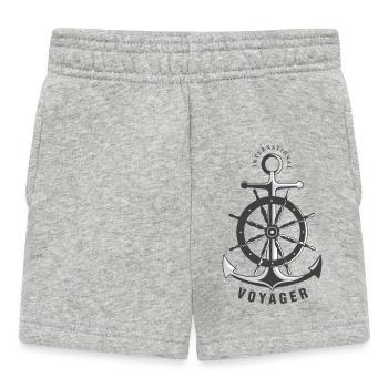 Nautisches Design Internationaler Voyager Anker - Baby Shorts - Grau meliert - Vorne