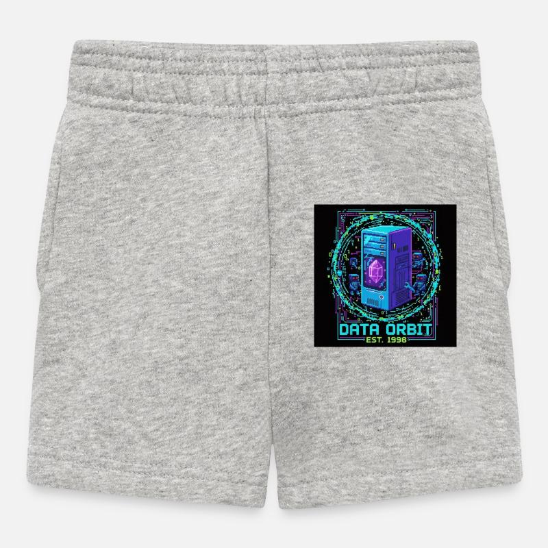 Ordinateur Data Orbit Neon - Short Bébé - gris chiné