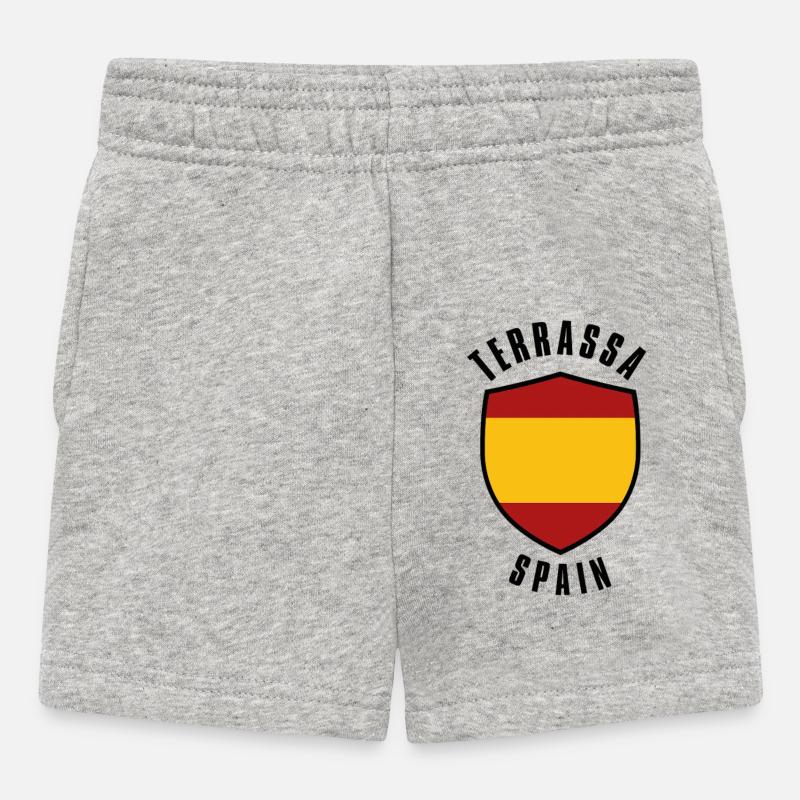 Drapeau espagnol avec ruban rouge-jaune-rouge - Short Bébé - gris chiné