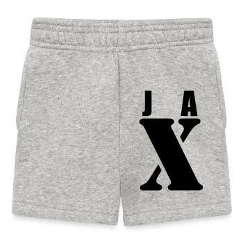 Jax – First Name Design | Minimal Typography - Baby Shorts - Grau meliert - Vorne