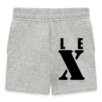 Lex – First Name Design | Minimal Typography - Baby Shorts - Grau meliert - Vorne