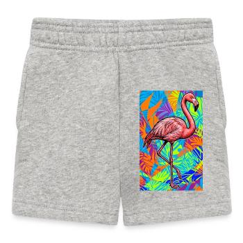 Flamant - Short Bébé - gris chiné - Devant