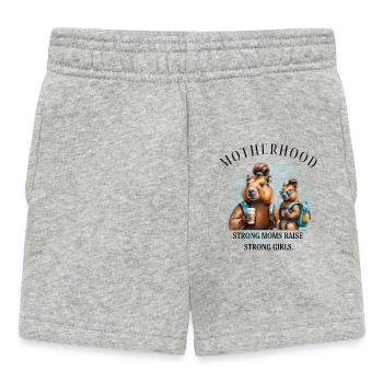 Strong Moms Raise Strong Girls - Baby Shorts - heather grey - Front