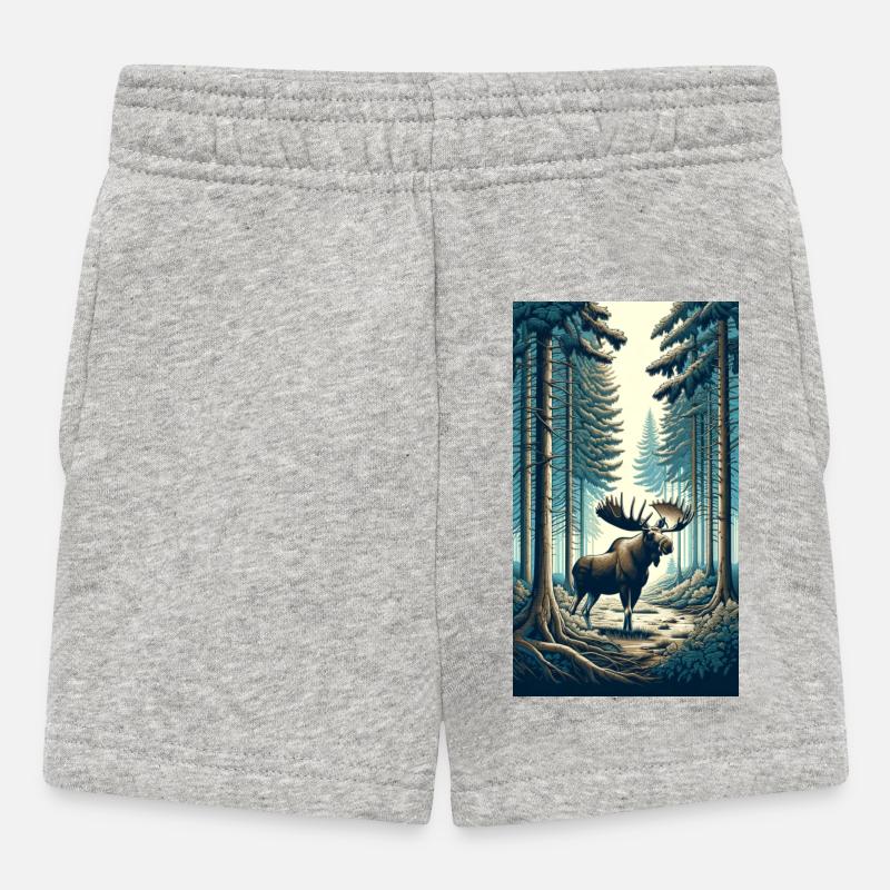 Elch - Baby Shorts - Grau meliert