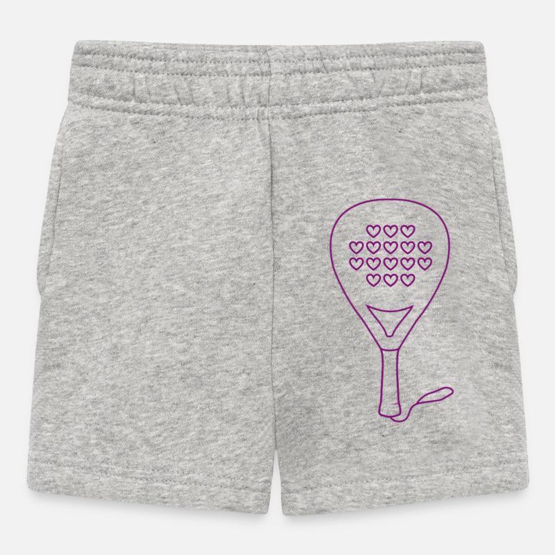 Coeur de padel violet - Short Bébé - gris chiné