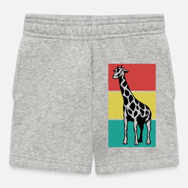 GIRAFFE on a colored background - Baby Shorts - heather grey