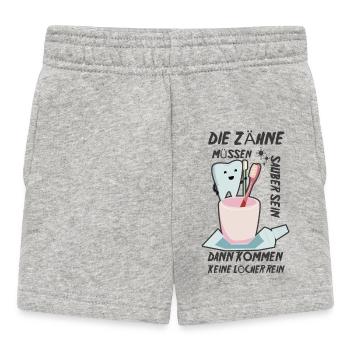 Kinderzahnarzt Spruch - Baby Shorts - Grau meliert - Vorne