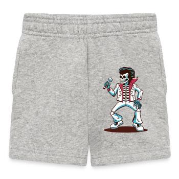 Skeleton Singer on Stage - Baby Shorts - heather grey - Front