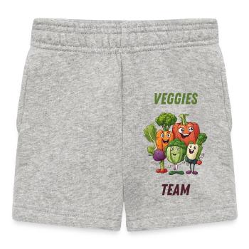 Veggies Team: Colorful Vegetables - Baby Shorts - heather grey - Front