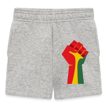 The Raised Fist (Red, Yellow, Green) - Baby Shorts - heather grey - Front