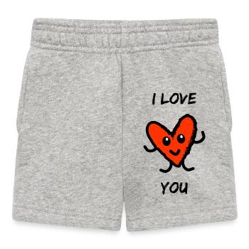 VALENTINSTAG. Junggesellinnenabschied. ICH LIEBE DICH. ICH LIEBE DICH. LIEBE - Baby Shorts - Grau meliert - Vorne