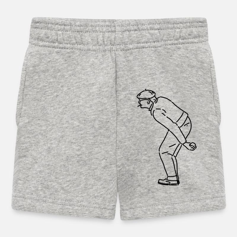 Joueur de pétanque gaucher - Short Bébé - gris chiné