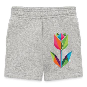 Tulipe géométrique aux couleurs du prisme - Short Bébé - gris chiné - Devant
