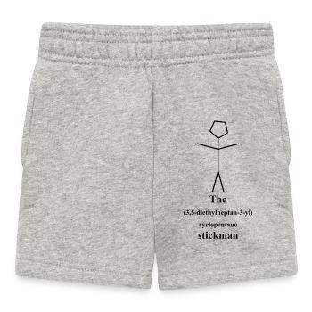 Strichmännchen - IUPAC Chemie Witz - Nerd Alarm - Baby Shorts - Grau meliert - Vorne