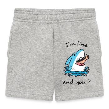 Shark Surfing Humor Funny Ocean Beach Gift Surfing - Baby Shorts - heather grey - Front