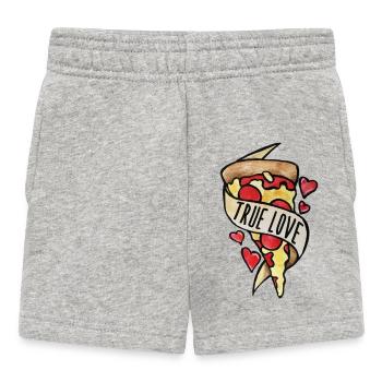 Cœurs de pizza True Love - Short Bébé - gris chiné - Devant