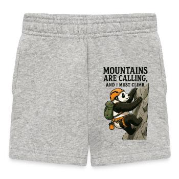 Bloc panda grimpeur drôle - Short Bébé - gris chiné - Devant
