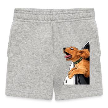 Road Trip Dog – Wind in the Fur - Baby Shorts - heather grey - Front